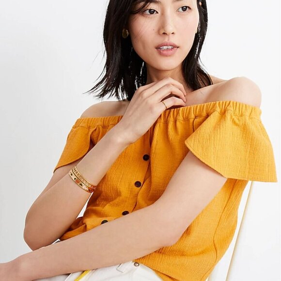 MADEWELL Texture & Thread Off-the-Shoulder Top Small Size - Picture 7 of 9